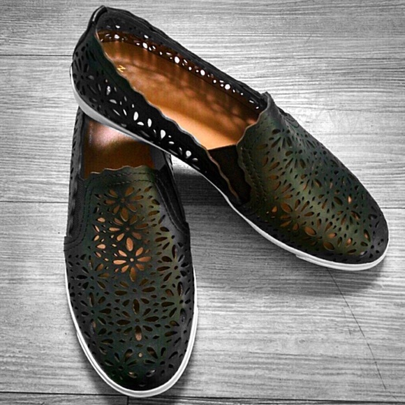 Aerin Shoes - Aerin Murex Laser Cut Leather Slip-On's